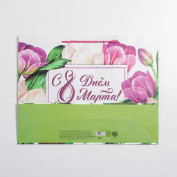 Цена за 2 шт. Пакет подарочный ламинированный, упаковка, С днём 8 марта, L 28?38?9 см