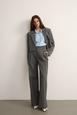 Брюки со складками в полоску