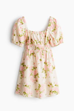 Vestido de popelina con mangas abullonadas