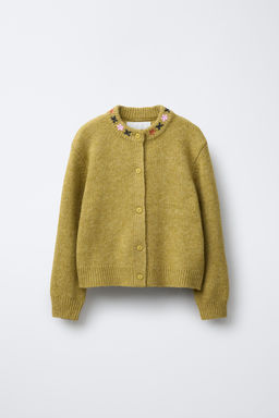 CARDIGAN WITH EMBROIDERED FLOWERS