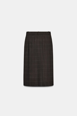 ZW COLLECTION PLEATED CHECK SKIRT - Zara фото 6