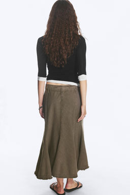 Falda midi de algod?n desflecada - H&m фото 5