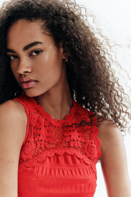 Top texturizado con detalles efecto crochet - H&m фото 4