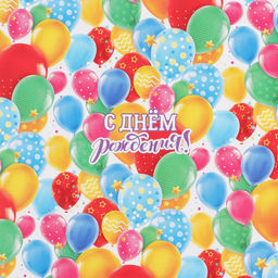 Цена за 10 шт. Бумага упаковочная глянцевая «Шары», 50 х 70 см