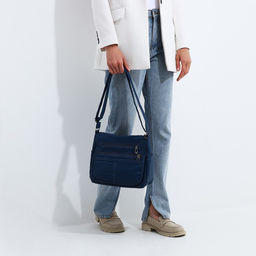 Сумка-мешок на молнии, цвет синий - Simaland фото 7