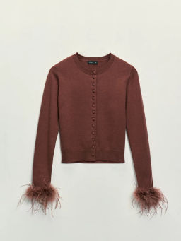 Кардиган с перьями на манжетах / Zarina