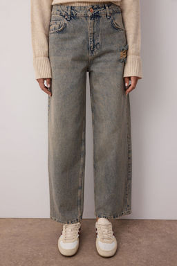 Mavi Soluk Efekt Vintage Dusuk Bel Wide Leg TWOSS24JE00147 - Trendyolmilla фото 3
