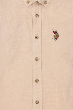 Базовая рубашка светло-коричневого цвета с длинными рукавами для мальчика Неожиданная скидка в корзине - U.s. polo assn фото 4