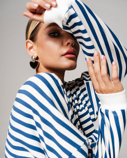 СВИТШОТ ХЛОПКОВЫЙ ПОЛОСАТЫЙ 90.6.2 - Sahar art lab фото 3