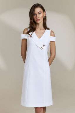 Платье 0848 белый - Diliafashion фото 2