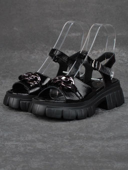 08-PEY144-5 BLACK Босоножки женские (натуральная кожа)