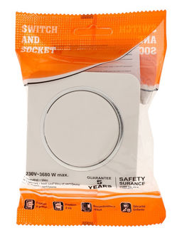 Выключатель проходной, серия Circular, 10 А, одноклавишный, скрытый монтаж, серебристая рамка, белый - Simaland фото 6