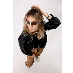 Очки карнавальные сплошные, серебряные