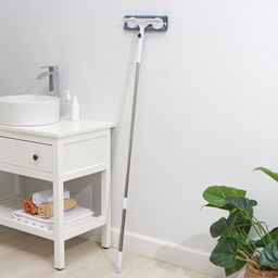 Окномойка бабочка, стальная телескопическая ручка, микрофибра, поворот на 180°, 27×7×114(137) см