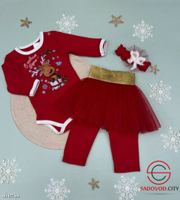 Боди с кнопками на плечике с юбкой, лосина и повязка на голову - Bruno фото 4