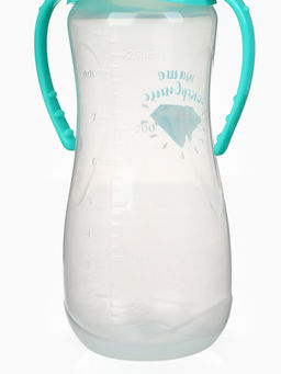 Бутылочка для кормления M&B «Наше сокровище», классическое горло, с ручками, от 3 мес., 250 мл., приталенная, бирюзовый