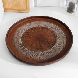 Блюдо для пиццы «Орнамент», 28×2.5 см, красная глина