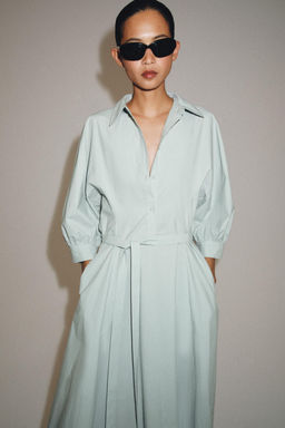 VESTIDO CAMISERO ZW COLLECTION / Azul lavado - Zara фото 2