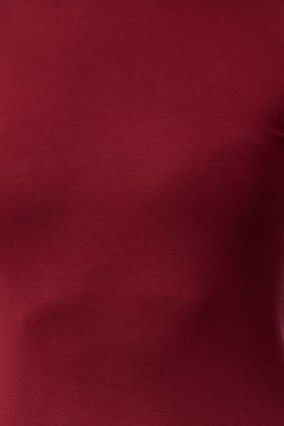 Bordo Viskon/Yumusak Kumasl? Parmak Gecme Detayl? Esnek Orme Bluz TWOAW25BZ00014