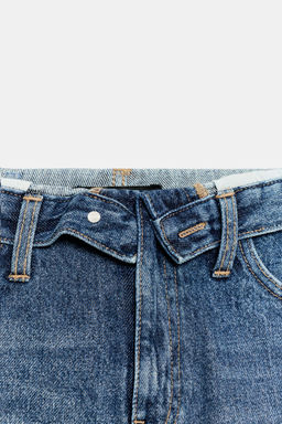 SHORTS TIRO BAJO CON VUELTA / Azul medio
