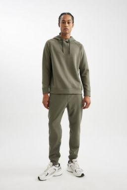 DeFactoFit Sporcu Jogger Esofman Alt? Slim Fit Dar Kesim Skuba Dalg?c Kumas Standart Paca