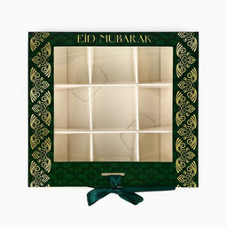 Цена за 5 шт. Коробка для конфет на Рамадан, 9 ячеек Eid Mubarak 14.5 х 13.5 х 3.5 см - Дарите счастье фото 3