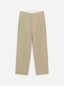 Pantalones anchos de algod?n y lino