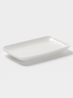 Блюдо Доляна White Label, 20.5×12.5×2.6 см, прямоугольное, фарфор, белое