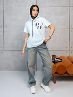 Футболка женская, цвет голубой - Барболета фото 5