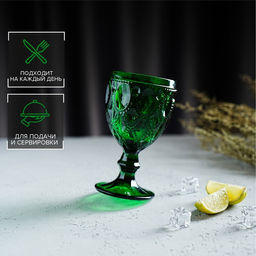 Бокал Magistro «Варьете», 320 мл, стекло, зелёный