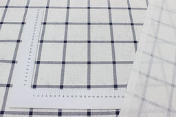 Рогожка Темная серо-синяя клетка (6.5*6.5см) на белом, ш.1.5м, хлопок-100%, 160гр/м.кв - Купава фото 4