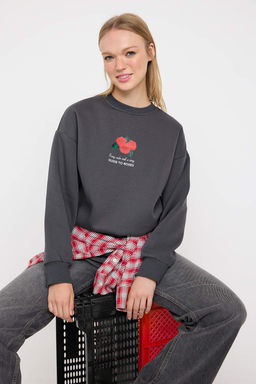 Teen Antrasit Orme Sweatshirt TWOAW26SW00063 - Trendyolmilla фото 2