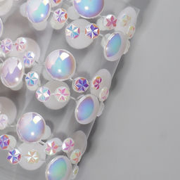 Цена за 5 шт. Жемчуг самоклеящийся «Ассорти», с голографией, 125 шт на листе