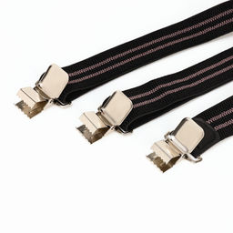 Подтяжки взрослые «Великан» для полных, ширина 3.8 см, чёрный/бежевый