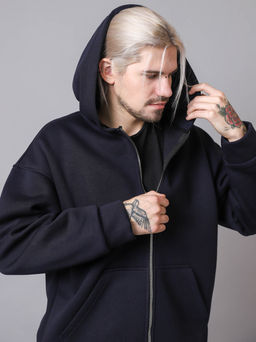 Зип Худи на молнии с начесом К550 Темно-синий