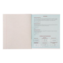Тетрадь предметная MonoTone 36 листов в клетку Физика, со справочным материалом, обложка мелованая бумага, блок № 2, белизна 75% (серые листы) - Calligrata фото 3