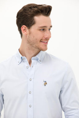 Мужская голубая рубашка с длинным рукавом - U.s. polo assn фото 2