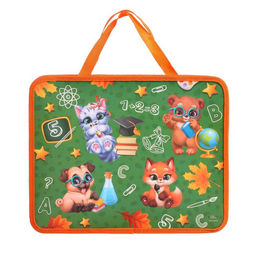 Папка для труда, А4, пластиковая, 33×26×7.5 см «Зверята»