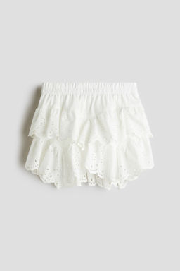 Falda de algod?n con bordado ingl?s