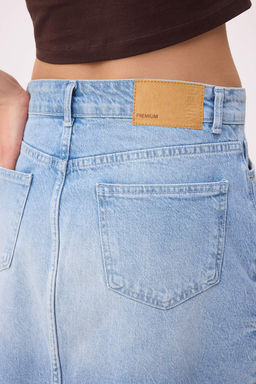 Premium Ac?k Mavi Ozel Kumas Kemerli Az Esnek Mini Denim Etek TWOSS26ET00097 - Trendyolmilla фото 4