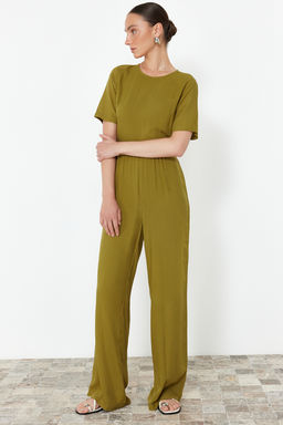Siyah Puantiye Desenli Viskon Maxi Dokuma Tulum TWOSS24TU00048 - Trendyolmilla фото 10