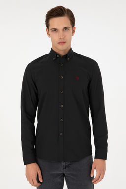 Мужская черная базовая рубашка с длинным рукавом - U.s. polo assn фото 3