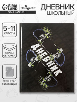 Цена за 2 шт. Дневник школьный для 5-11 классов, «Скейт», твёрдая обложка 7БЦ, глянцевая ламинация, 48 листов