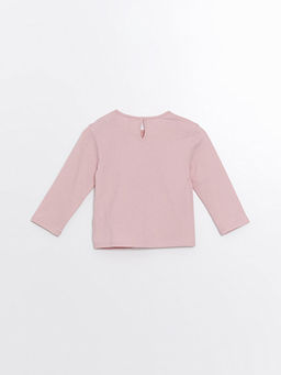 Bisiklet Yaka Bask?l? Uzun Kollu K?z Bebek Ti??rt - Waikiki фото 3