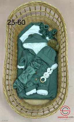 Комплект вязание на меху зимние (одеяло, комбинезоны, шапочки, бант, пинетки) - Bruno фото 15