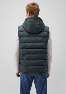 Kapusonlu Yesil Sisme Yelek - Mavi фото 4