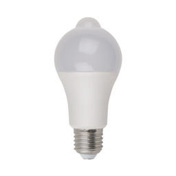 LED-A60-12W/4000K/E27/PS+MS PLS10WH Лампа светодиодная с датчиком освещенности и датчиком движения. Форма "A", матовая. Белый свет (4000K). Картон. ТМ Uniel