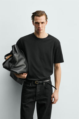 CAMISETA CROPPED FIT ACABADO MERCERIZADO / Negro - Zara фото 2