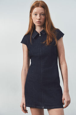 VESTIDO CORTO DENIM TRF / ?ndigo oscuro - Zara фото 2