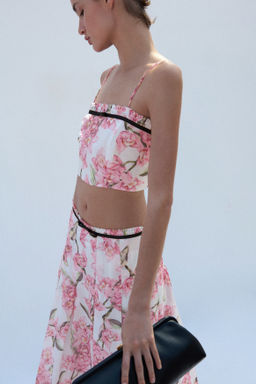 Falda tableada en mezcla de lino - H&m фото 3
